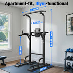 Power Tower mit Klimmzugstange und Dip Station FB-19YTXS02 Kraftstation aus Stahl 204 kg Belastbarkeit für Heimtraining