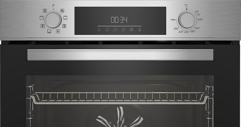 Einbau-Backofen BBIM12300X 60 cm mit 72 Liter Volumen Dampfreinigung 8 Heizarten Edelstahl Multifunktionsofen