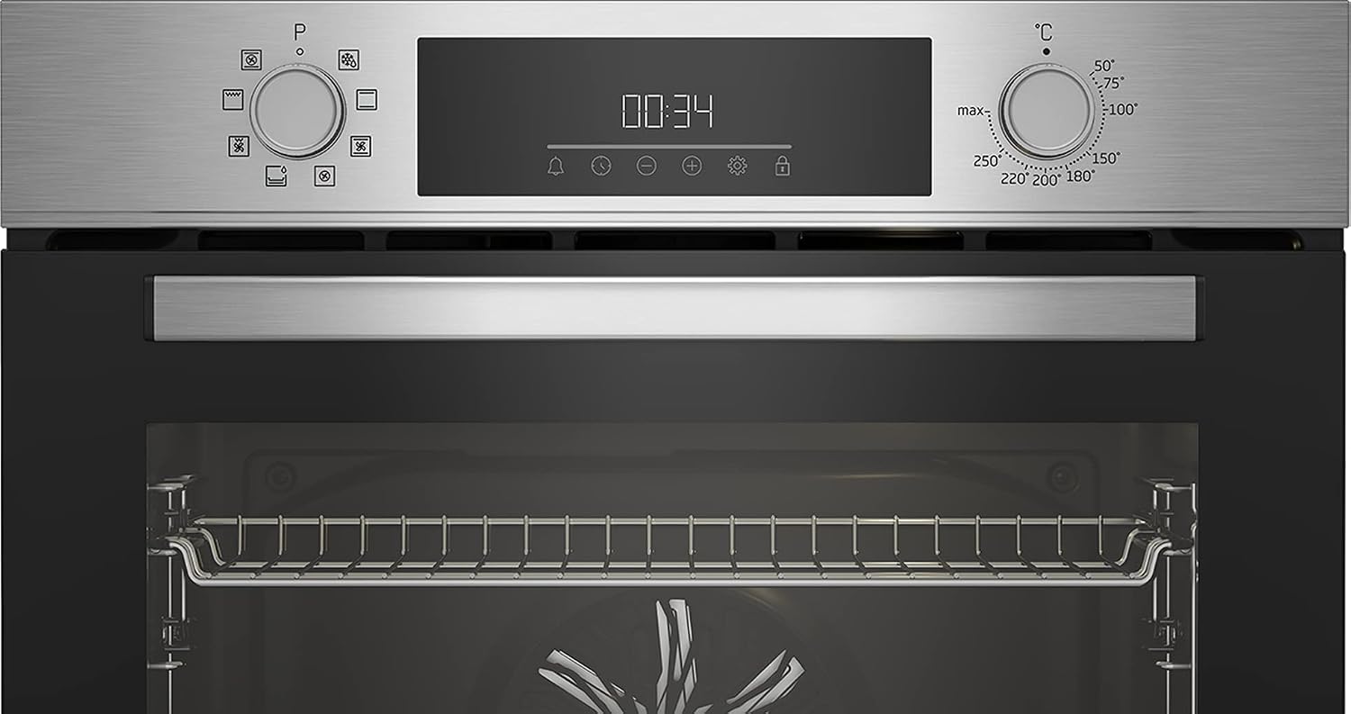 Einbau-Backofen BBIM12300X 60 cm mit 72 Liter Volumen Dampfreinigung 8 Heizarten Edelstahl Multifunktionsofen