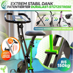 Klappbarer Heimtrainer Magnetischer Ergometer Tretmann Home bis 150 kg mit 16 Widerstandsstufen und RelaxFoam Sitz