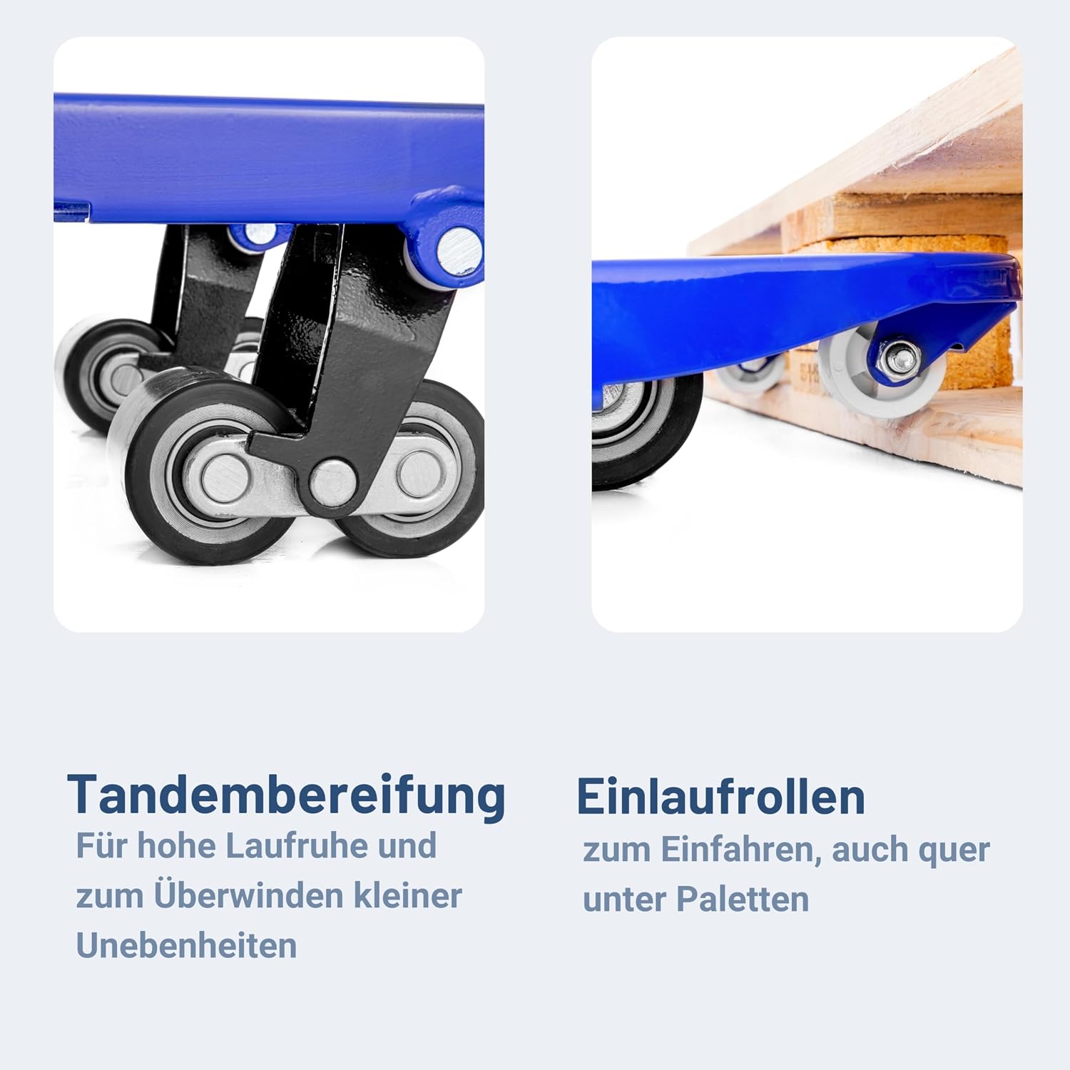 Handhubwagen FIVE 2500 kg Tragkraft mit 1150 mm Gabellänge Stahlrahmen Gummirollen Palettenwagen für Euro-Paletten