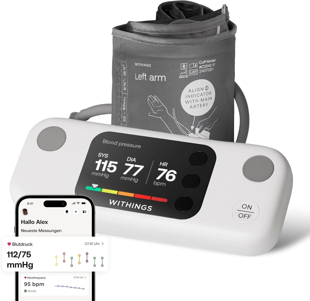 Oberarm Blutdruckmessgerät BPM Vision 2-in-1 Blutdruckmessung und EKG WLAN Bluetooth Synchronisation mit Manschette
