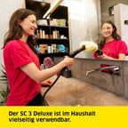Dampfreiniger SC 3 Deluxe 1.513-430.0 mit 3,5 bar Dampfdruck 1900 W 1 l Tank EasyFix Bodenreinigungsset Düsen und Mikrofaserbezug