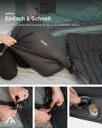 Selbstaufblasende Campingmatratze Cloudmat Double XL 205 x 138 x 7,5 cm mit Soft Touch Oberfläche Doppelventil und Packsack
