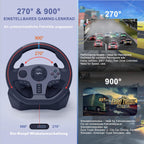 Gaming Lenkrad mit Pedalen und Schalthebel V9 270/900° PC Xbox PS4 PS3 Kompatibel mit Vibrationsrückmeldung