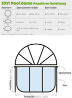 Poolabdeckung für Rundpools 12ft/360cm 30.80.12.70 PE Poolüberdachung Ø366 cm transparente Abdeckung mit robuster Konstruktion