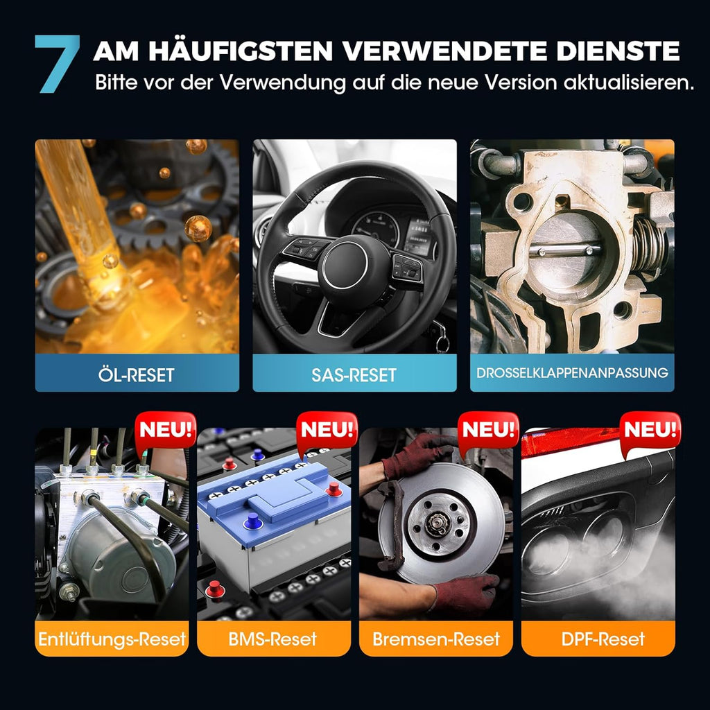 OBD2 Diagnosegerät CRP123X V3.0 4-System Diagnose Scanner EPB DPF Öl SAS BMS VIN 5 Zoll Android 7 1996-2026