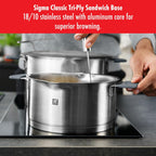 Kochtopfset 5-teilig Edelstahl Induktion mit Deckel integriertes Sieb Ausgießfunktion Stay-Cool Griffe grau 1009150
