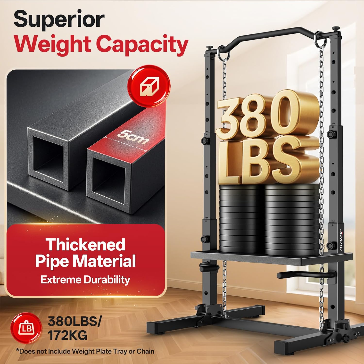 Klimmzug Dip Station faltbar höhenverstellbar 5-in-1 Kraftturm Home Gym mit Power Tower bis 172 kg Belastung
