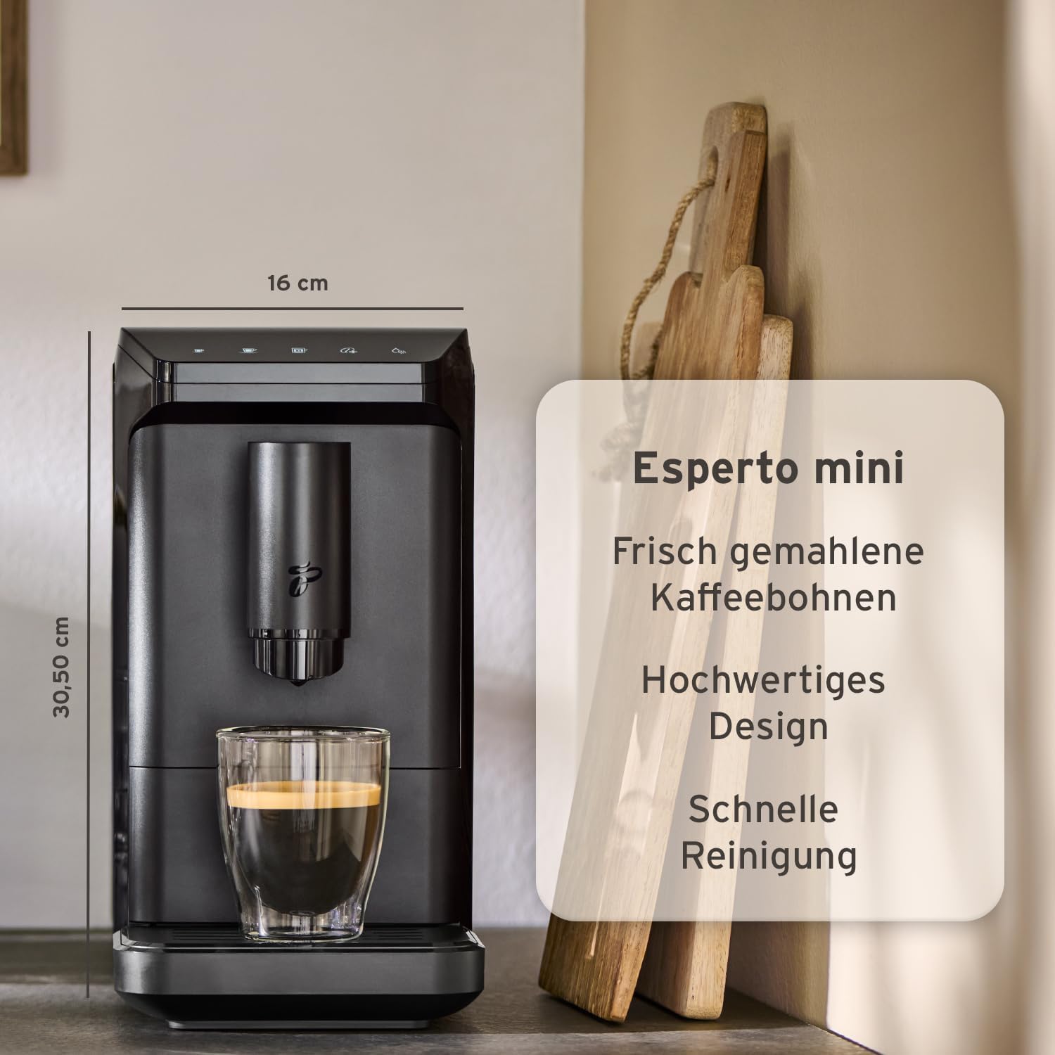 Kaffeevollautomat Esperto mini MSA23107 für Espresso und Caffè Crema 16 cm breit kompakt 1,1 L Bohnenbehälter