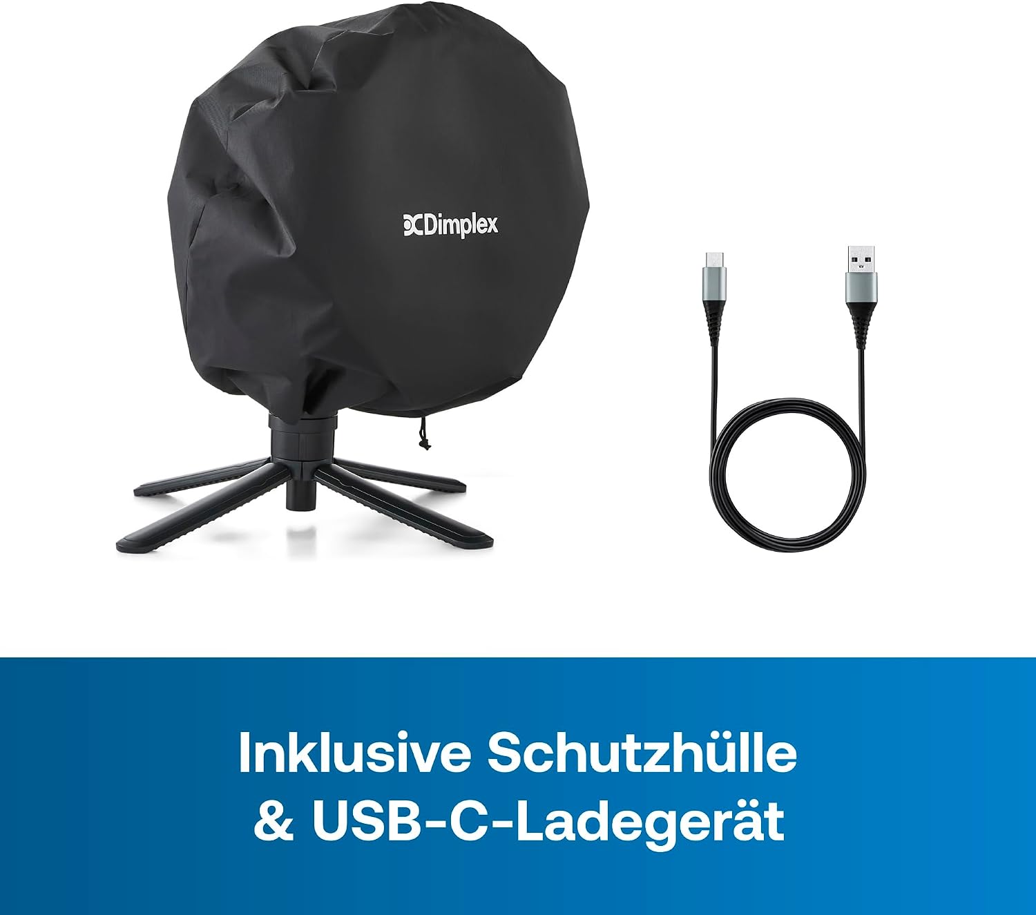 DUOCOOL Smart Akkuventilator 2-in-1 Stand und Tischventilator kabellos 45 Stunden Laufzeit 5 Stufen Turbo App Steuerung Alexa kompatibel