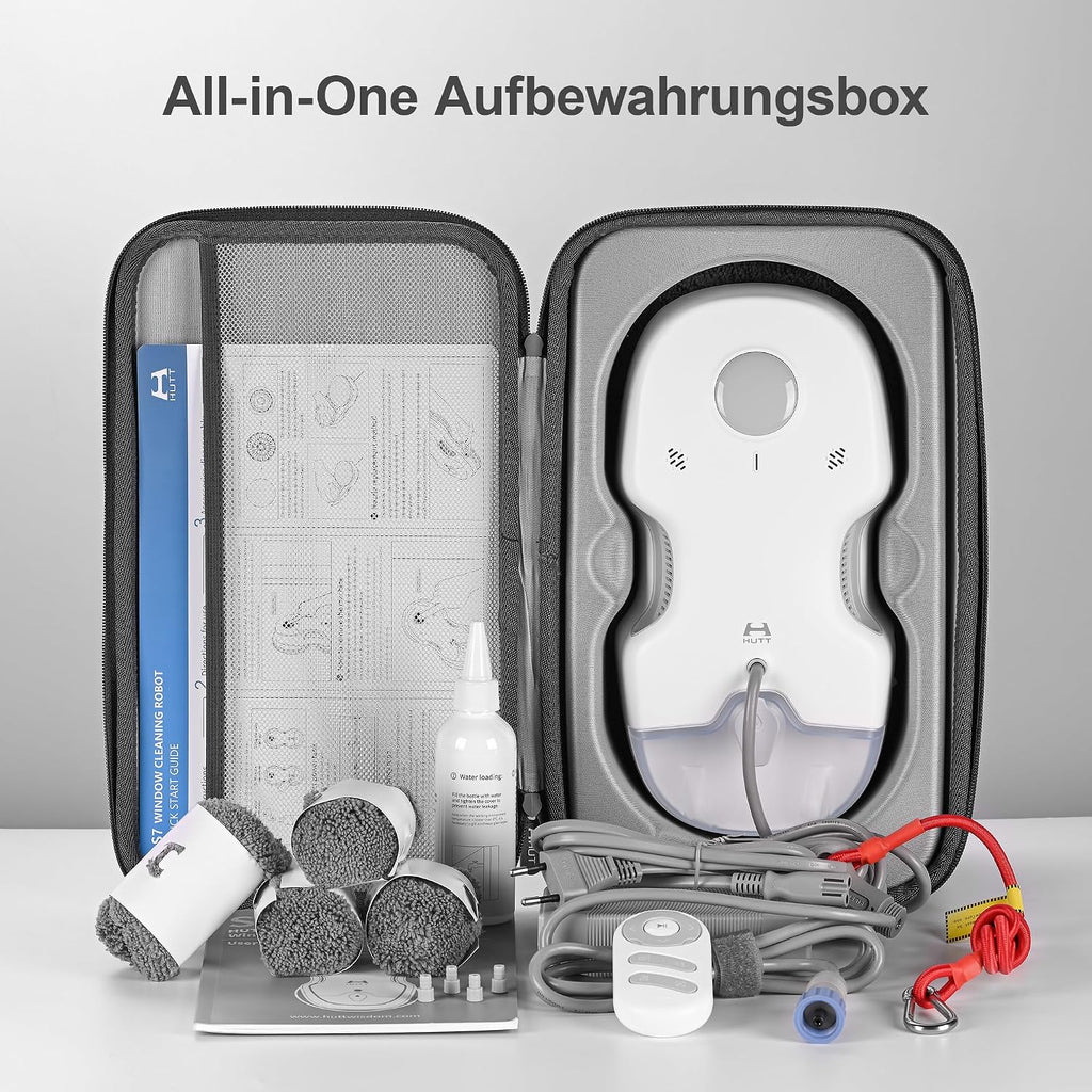 Fensterputzroboter S7 6500 Pa aktive Sprühfunktion 80 ml Tank 3D Schwebepad 8 Reinigungstücher Transportkoffer