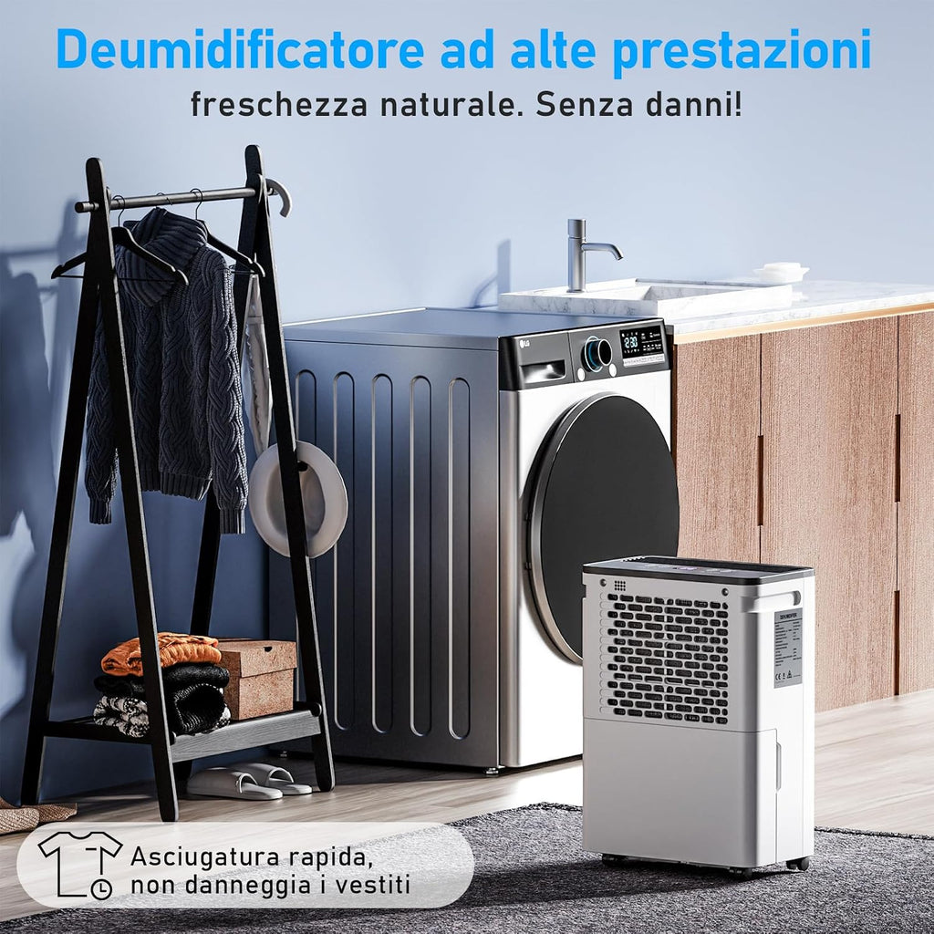 Elektrischer Luftentfeuchter 12L PD12R-03DE mit Digitalanzeige 2,5L Wassertank Timer und automatischer Abschaltung