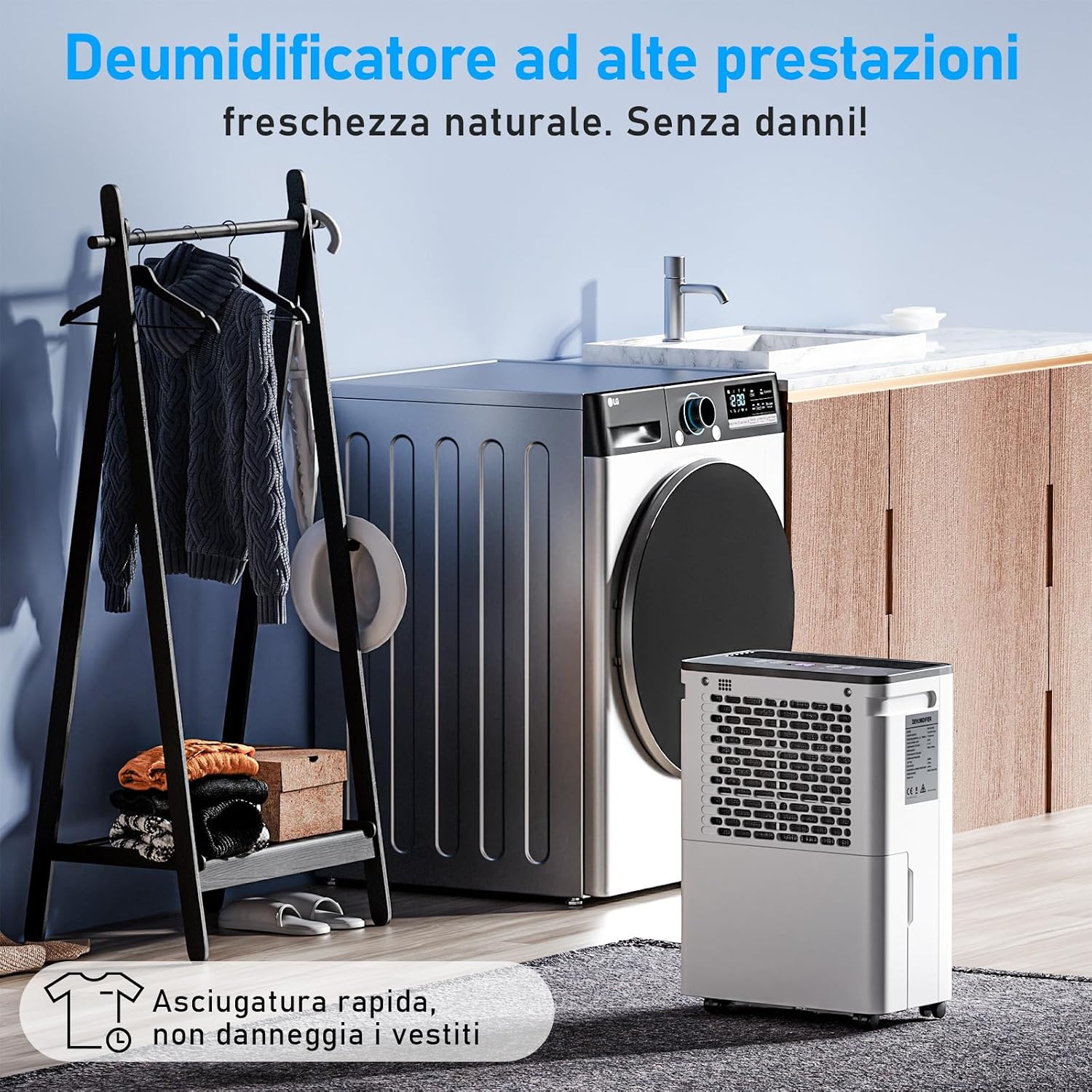 Elektrischer Luftentfeuchter 12L PD12R-03DE mit Digitalanzeige 2,5L Wassertank Timer und automatischer Abschaltung