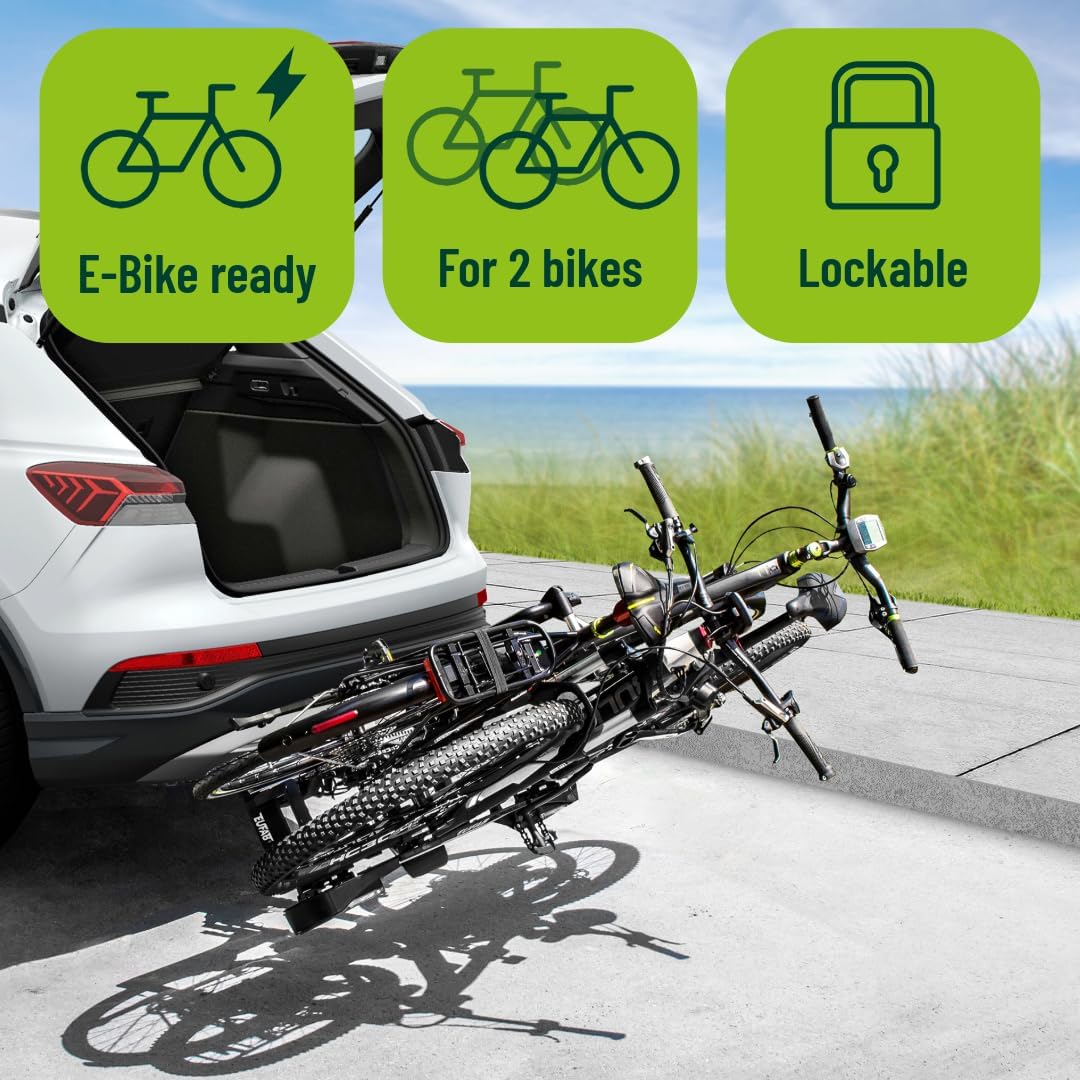 Fahrradträger Transport PREMIUM 2 11521 für Anhängerkupplung E-Bike 60 kg für 2 Fahrräder vormontiert