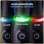 Elektrische Zahnbürste mit Aufsteckbürsten iO Series 9 wiederaufladbar 7 Reinigungsmodi Smart Druckkontrolle Rundbürstenkopf Schwarz
