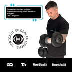 Verstellbares Kurzhantel-Set 24 kg 15 in 1 Gewichtsstufen Paar Smart Click System Anti-Rutsch Griff Gusseisen Heimtraining