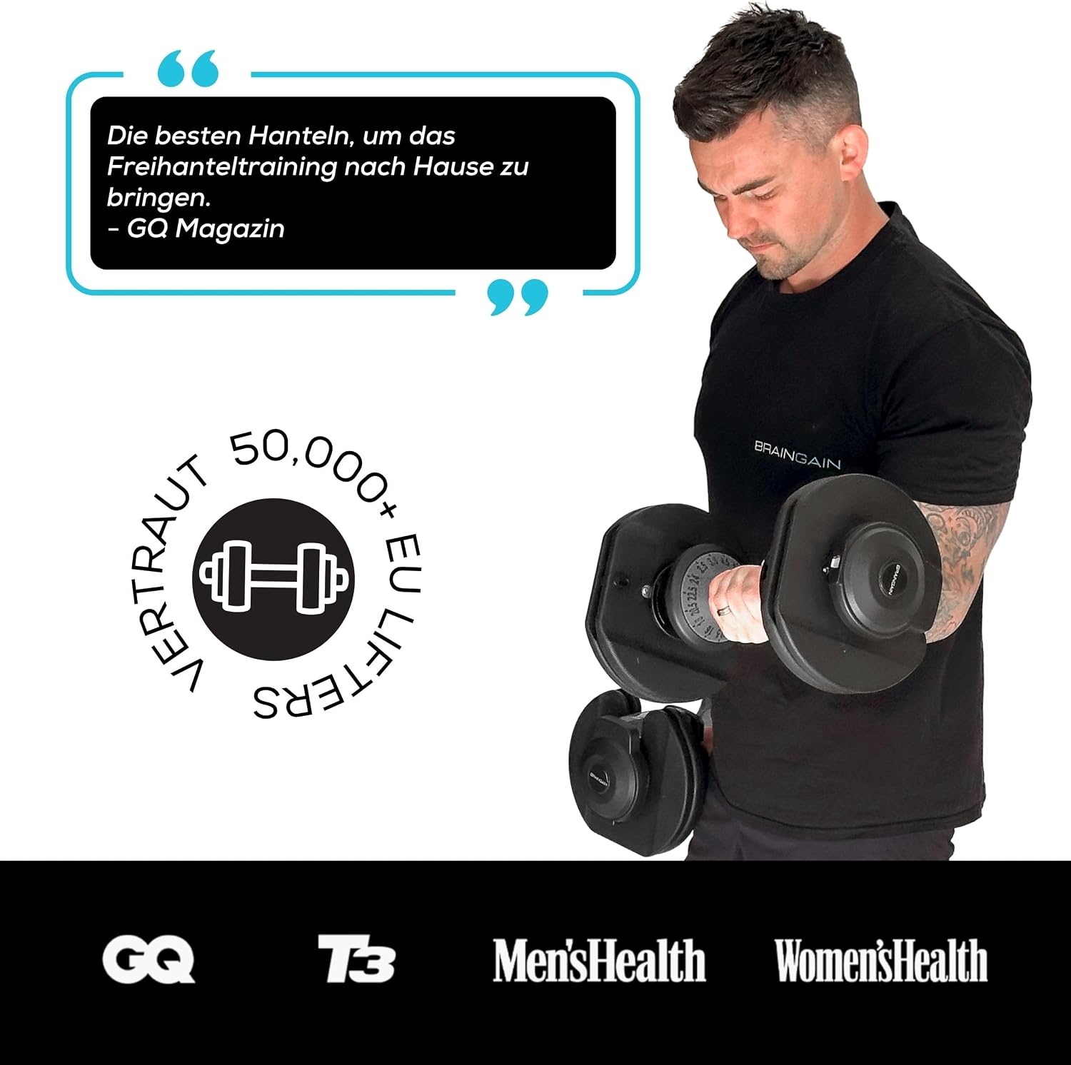 Verstellbares Kurzhantel-Set 24 kg 15 in 1 Gewichtsstufen Paar Smart Click System Anti-Rutsch Griff Gusseisen Heimtraining
