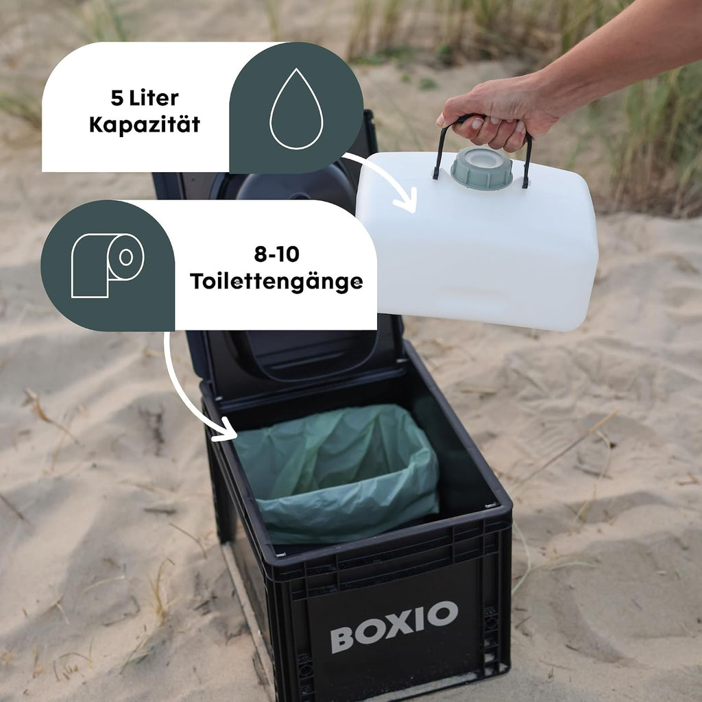 Camping Trenntoilette Toilet Max+ mobile Trockentrenntoilette mit Eurobox Basis 40x30x28 cm Komplettset mit Zubehör