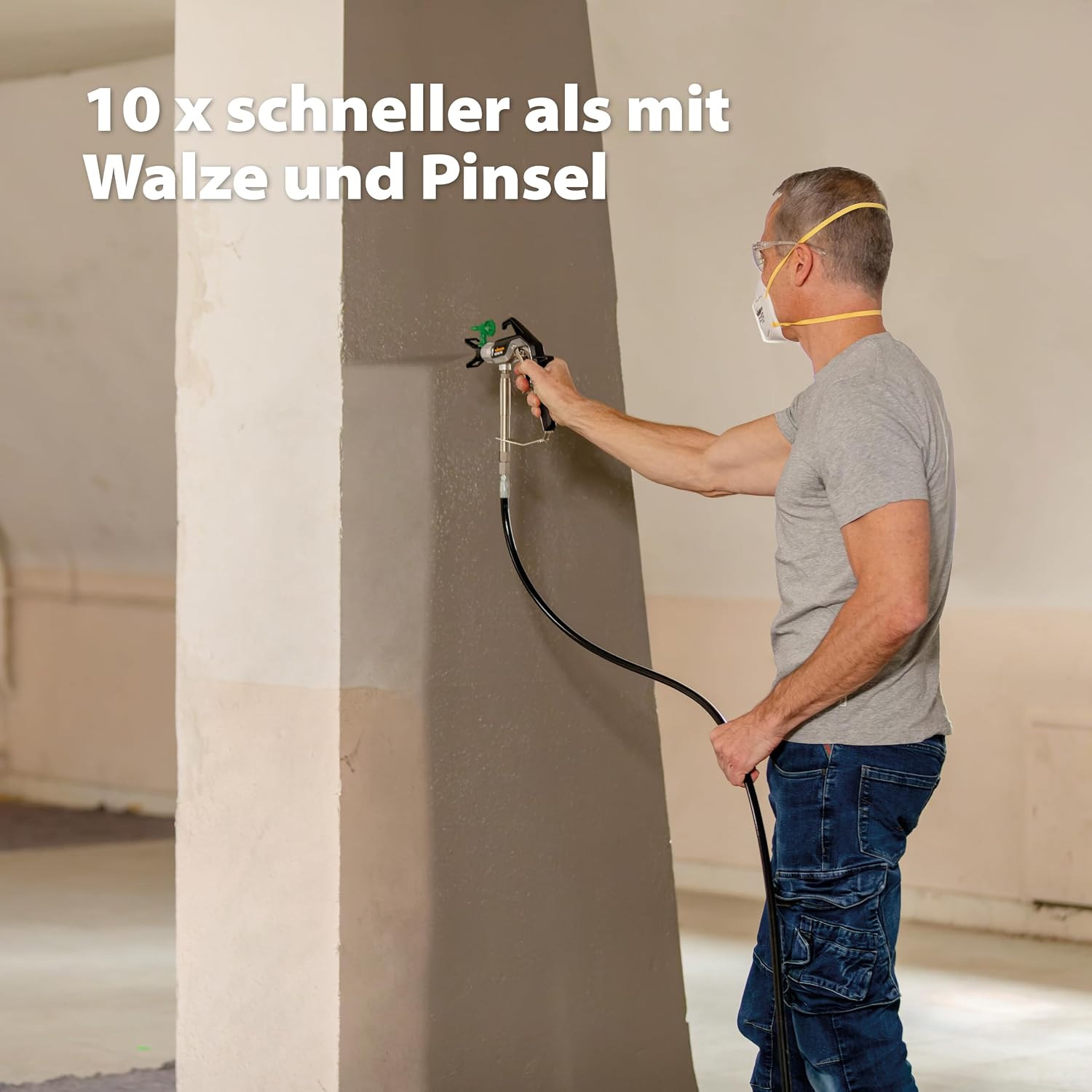 Airless Farbsprühsystem Control Pro 350 R 2371073 110 bar Druckregulierung 15 m Schlauch für Wandfarben Lacke und Lasuren