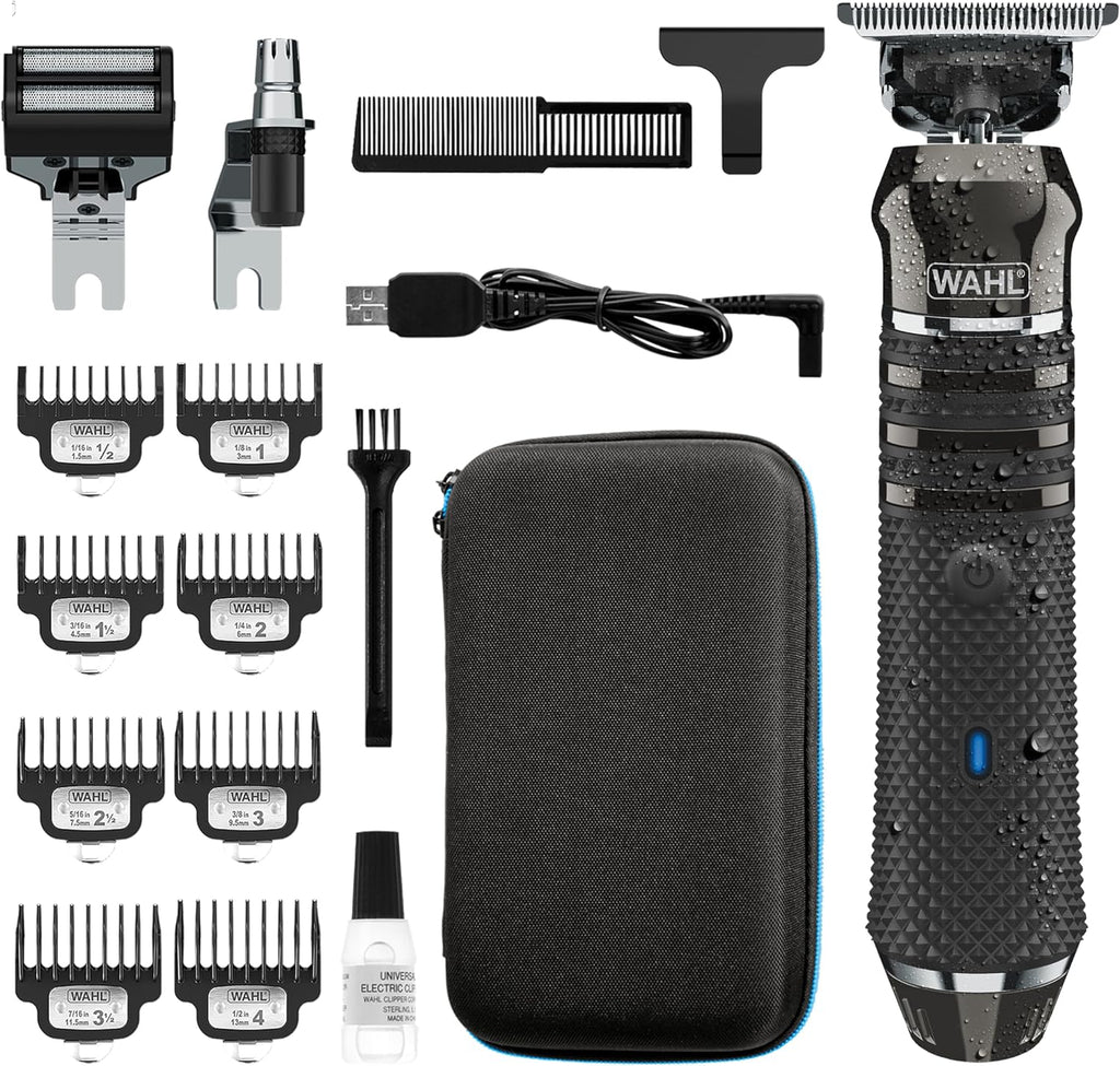 Barttrimmer kabellos Lithium-Ion Pro Series austauschbare Köpfe abwaschbar Metall Schneidsatz präzise Haarschneider