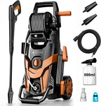 Hochdruckreiniger 180 Bar 450 l/h mit 7 m Hochdruckschlauch Schlauchtrommel 500 ml Reinigungsmittelbehälter 6-in-1-Düse