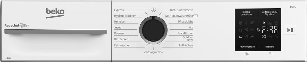 Wärmepumpentrockner BM3T38210W1 8 kg Frontlader mit 15 Programmen Hygiene Trocknen Hygiene Auffrischen Weiß