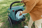 Kinderfahrradanhänger Dryk Duo 2in1 Fahrradanhänger und Buggy für 2 Kinder faltbar mit Deichsel und Sicherheitsfahne