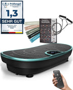 Vibrationsplatte VP250 Ganzkörpertraining mit 200 W 180 Stufen Bluetooth Lautsprecher Fernbedienung und Trainingsbändern