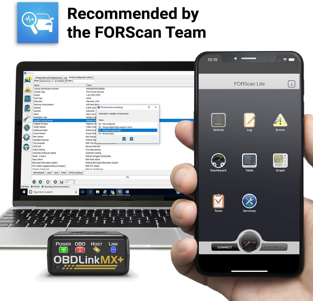 OBD2 Bluetooth Diagnosegerät Fehlercode Ausleser MX+ MX201 iPhone Android Windows Fahrzeugdiagnose Scanner