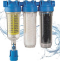 Wasserfiltergehäuse HYDRA Rainmaster TRIO RLH LA 1 Zoll mit Vorfilter Aktivkohlefilter und Wickelfilter für Regenwasser