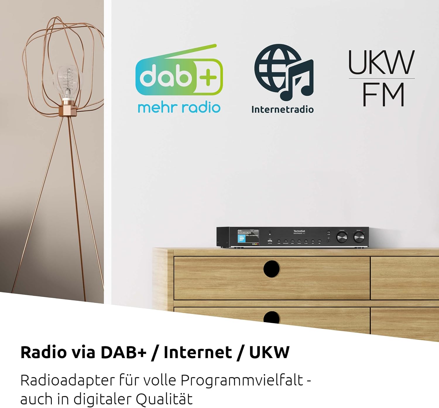 HiFi Tuner DIGITRADIO 143 V3 DAB+ Internetradio mit Bluetooth Spotify Connect WLAN und Fernbedienung 43,5 cm