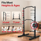 Klimmzug Dip Station faltbar höhenverstellbar 5-in-1 Kraftturm Home Gym mit Power Tower bis 172 kg Belastung