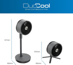 DUOCOOL Smart Akkuventilator 2-in-1 Stand und Tischventilator kabellos 45 Stunden Laufzeit 5 Stufen Turbo App Steuerung Alexa kompatibel