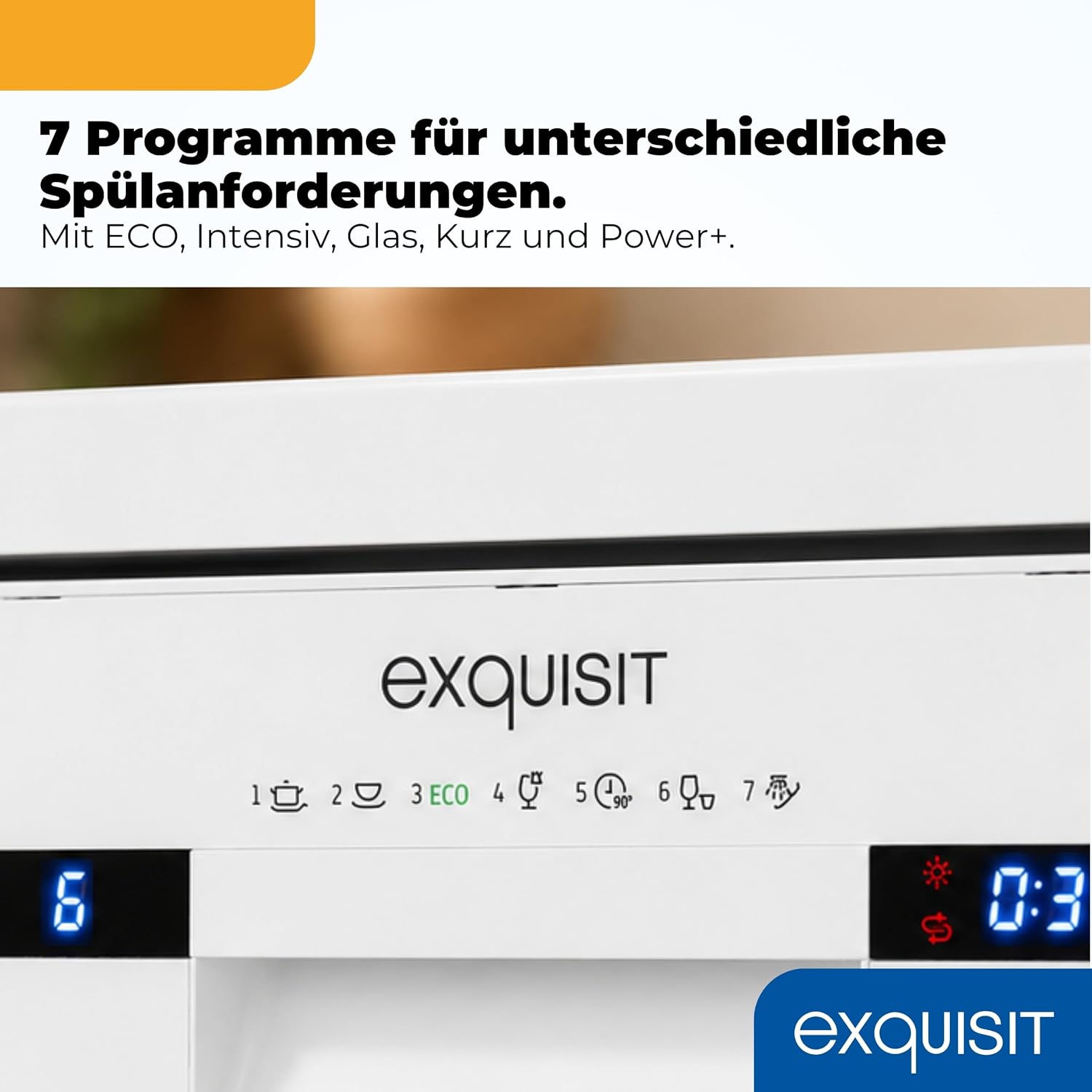Geschirrspüler 45 cm 9 Maßgedecke GSP9309-030E 7 Programme 49 dB freistehend oder Unterbau weiß