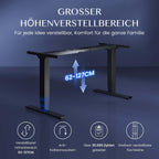 Höhenverstellbares Schreibtischgestell EC5 PRO elektrisch Dual Motor 160 kg Tragkraft 3-fach Teleskop Memory Steuerung LED Anzeige