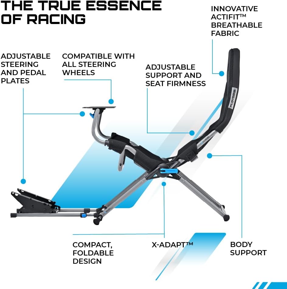 Rennsimulator Sitz Challenge X G.00248 Racing Sim Stuhl mit 6 verstellbaren Positionen Lenkrad Pedal und Schalthebelhalterung