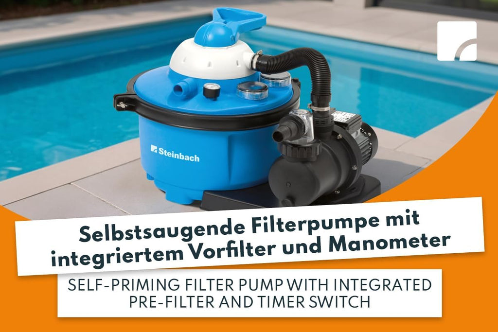 Pool Filteranlage Comfort 50 040200Y selbstsaugende Filterpumpe 6,6 m³/h für Pools bis 33000 l mit Vorfilter und Manometer