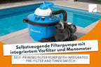 Pool Filteranlage Comfort 50 040200Y selbstsaugende Filterpumpe 6,6 m³/h für Pools bis 33000 l mit Vorfilter und Manometer