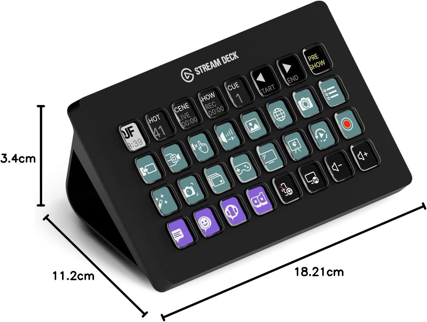 Streaming Controller Stream Deck XL 10GAT9901 mit 32 LCD Makrotasten USB-C für OBS Twitch YouTube Mac und PC