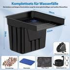 Teich Wasserfall Set P378 mit 4500 l/h Teichpumpe 3 m Wellschlauch Filtermaterial für Gartenteiche