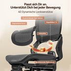 Ergonomischer Bürostuhl mit verstellbarer Lordosenstütze und Kopfstütze B100 Lite 90–135° Neigung Mesh Drehstuhl 72x70x112 cm