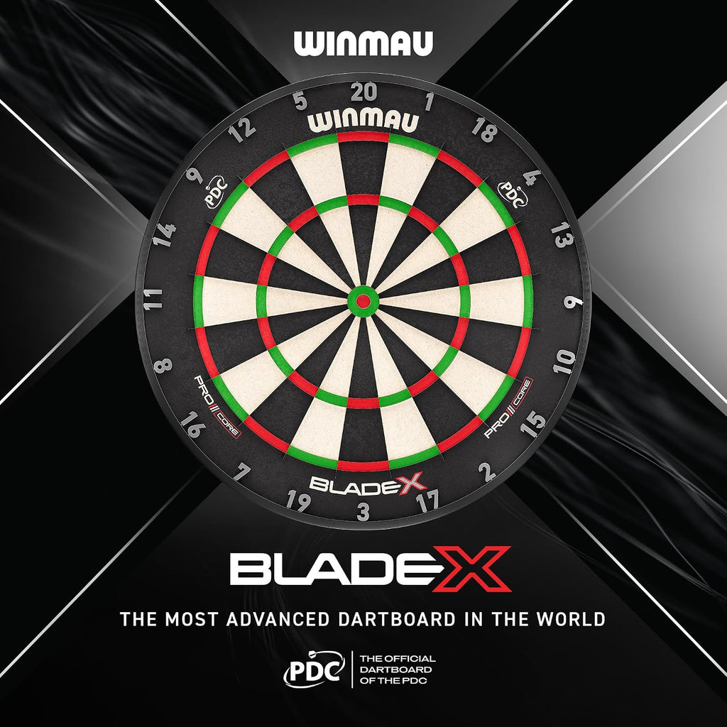 Steeldart Dartscheibe Blade X 3061 Sisal Board mit Dual Core Technologie ultradünnem Drahtsystem und Dart Zubehör