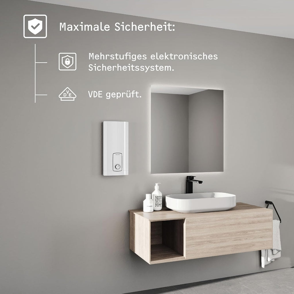 Elektronischer Durchlauferhitzer DHB 18/21/24 kW ST Trend 3i Technologie gradgenaue Temperaturwahl 400V Starkstrom 24 kW 10,7 l/min