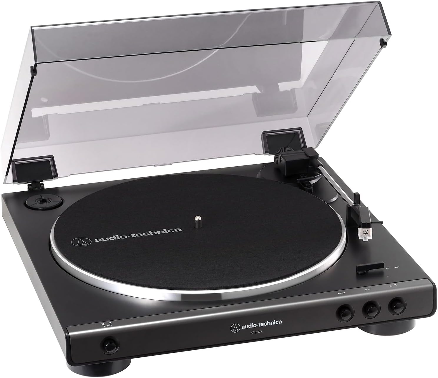 Vollautomatischer Plattenspieler AT-LP60X mit Riemenantrieb Stereo Analog 33 1/3 und 45 U/min Schwarz