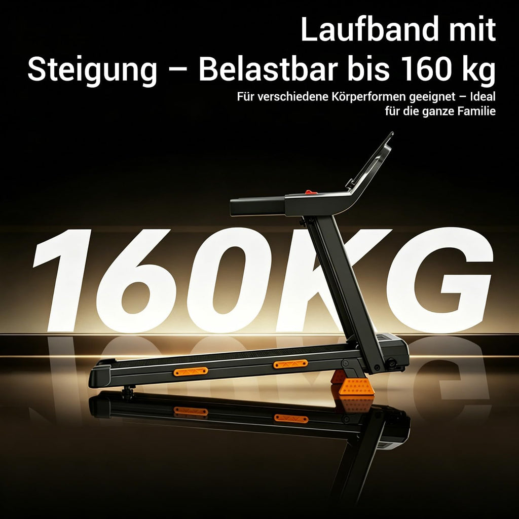 Klappbares Laufband für Zuhause SF20 mit 15% Steigung 12 km/h Geschwindigkeit 3,0 PS Motor LED-Anzeige 160 kg Belastbarkeit