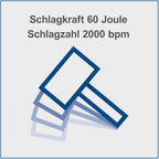 Abbruchhammer AB1900 1900W 60J Schlagenergie Betonhammer mit 390 mm Meißelaufnahme inklusive Spitz- und Flachmeißel Transportkoffer