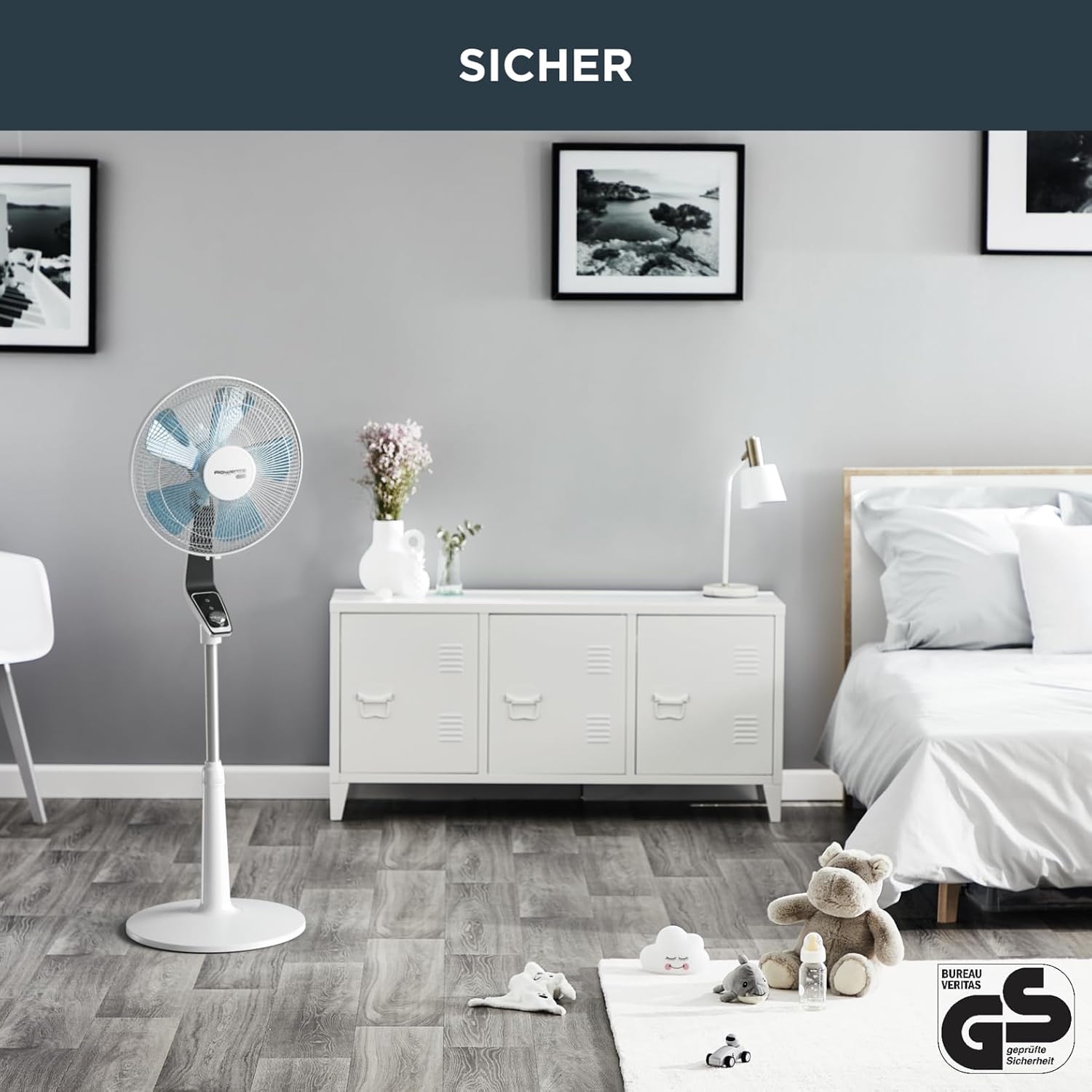Standventilator VU5640 Turbo Silence Extreme 45 dB 72 m³/min Luftstrom 4 Geschwindigkeiten 120° Oszillation höhenverstellbar