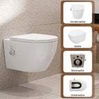 Dusch WC Hänge WC spülrandlos Bidet Funktion HB-L01U-GE integrierte Düse Kalt Warm Wasser Wandmontage 49x36x36 cm