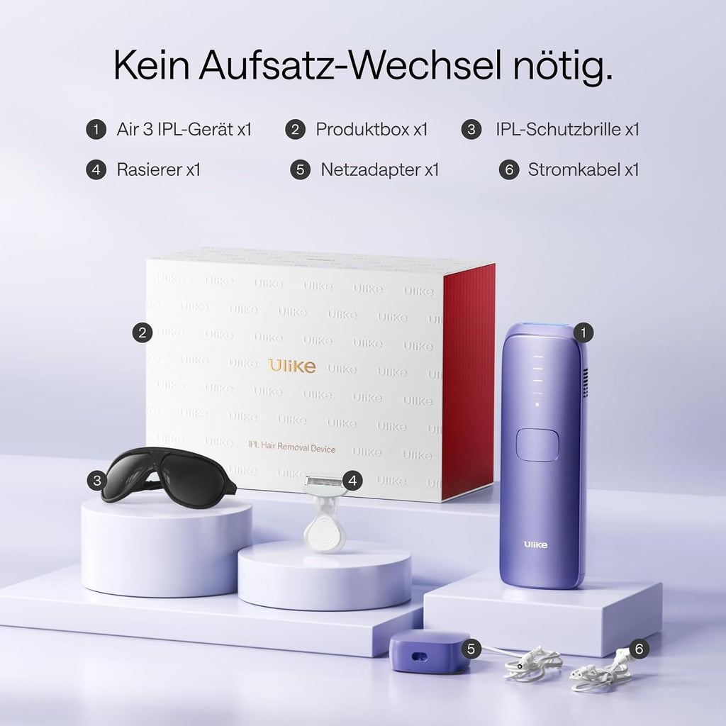 IPL Haarentfernungsgerät Air 3 für Gesicht und Körper Saphir Eiskühlung schmerzfreie Haarentfernung 3 Modi Heim Laser Alternative